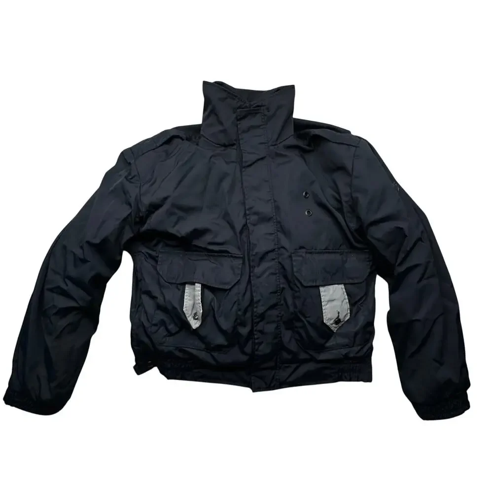 Vintage Park Coats NYPD Police Nylon Bomber Jacket Mens Medium Liner Black
